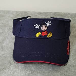 Walt Disney World Navy Mickey Mouse Youth Sun Visor Embroidered Vintage NWOT